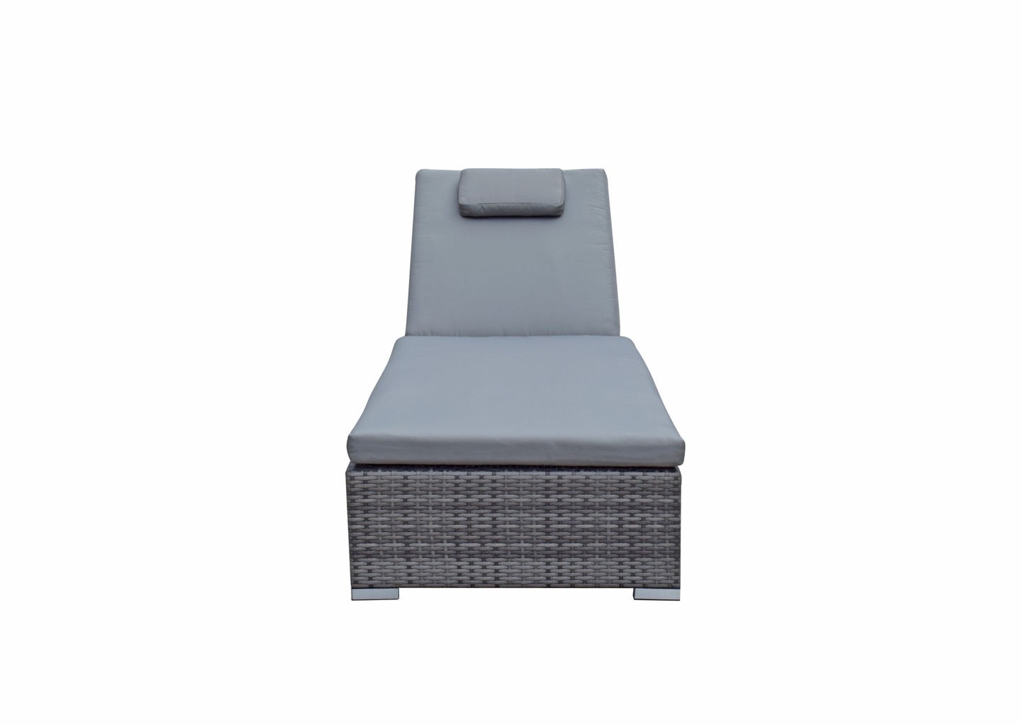 Signature Weave - Outdoor Furniture - Jessica - Pair Of Loungers With Drinks Table In Flat Grey Weave